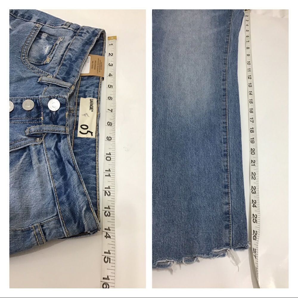 Garage Distressed MOM Straight Leg Jeans New With Tag Size 5 Junior - Picture 7 of 9